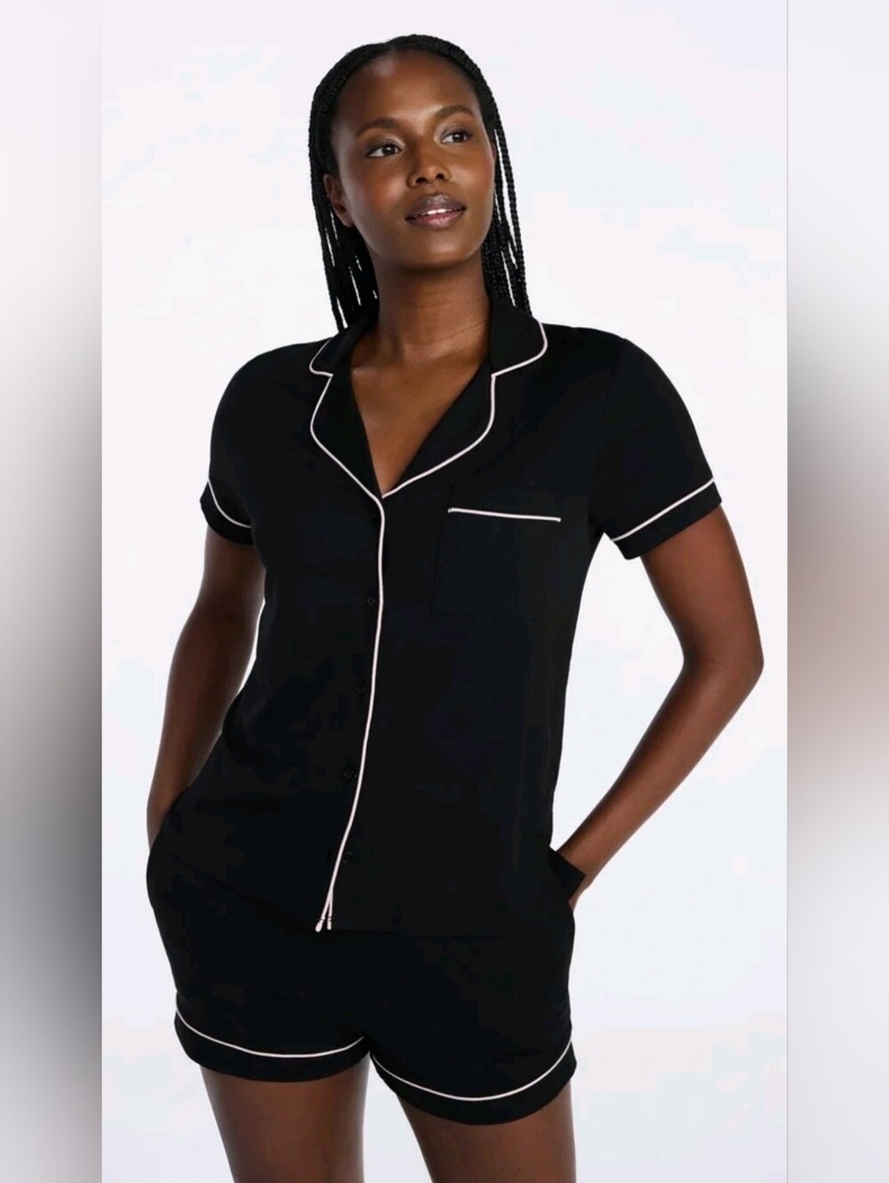 NWT Black with Pink Short-Sleeve Pajamas